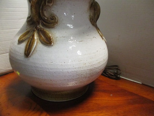 Glazed Turned Pottery Urn Table Lamp - 6