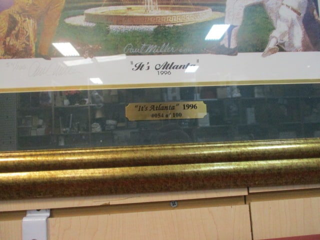 1996 Framed and Matted Limited Edition "It's Atlanta" Pencil Signed Paul Miller Print - 2