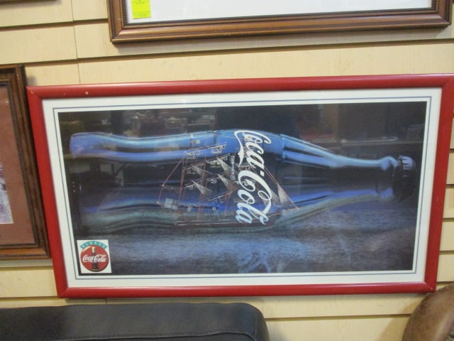 Framed "Ship in a Bottle of Coca-Cola" Licensed Always Coca-Cola Print (1 of 6)