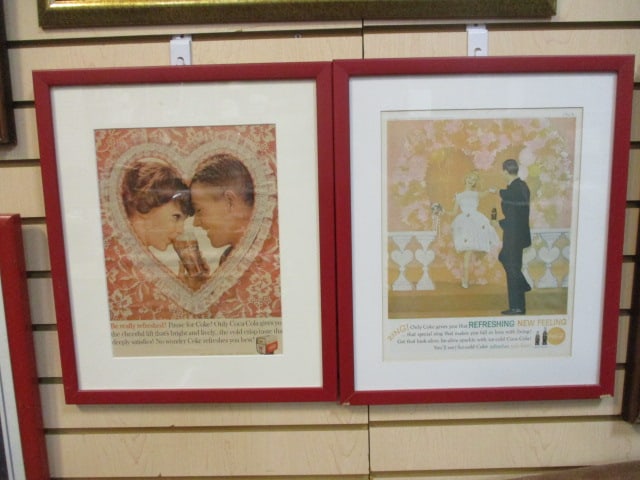 Two Framed and Matted 1960's Coca-Cola Magazine Advertisements: 15" x 17 1/2" 