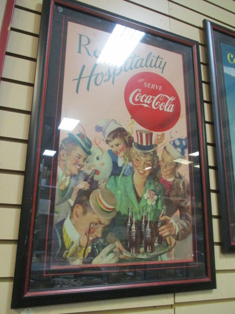 Framed and Matted 1952 "Real Hospitality" Coca-Cola Poster (1 of 7)