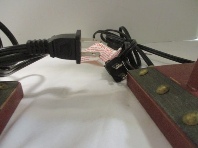 Pair of Distressed Finish Star Table Lamps with Nail Head Accents - 11