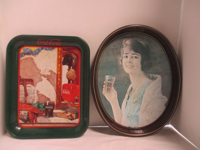 1973 Oval "Drink Coca-Cola 1923 Flapper Girl" Advertisement Tray and (1 of 13)