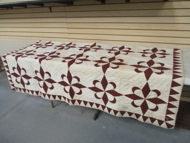 Circa 1850 "Star of the West" Hand Quilted Coverlet (1 of 11)