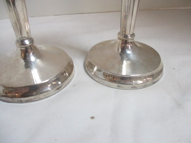 Pair of Weighted Sterling Victorian Candle Sticks - 5