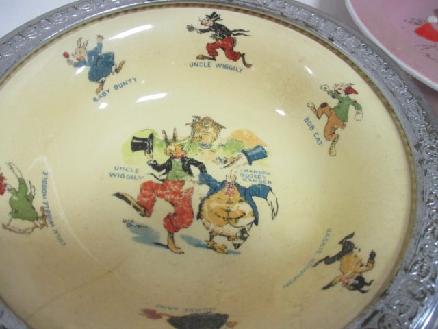 Antique Germany Enamel Child's Cup and Bowl Set and The Sebring Pottery Co. - 2