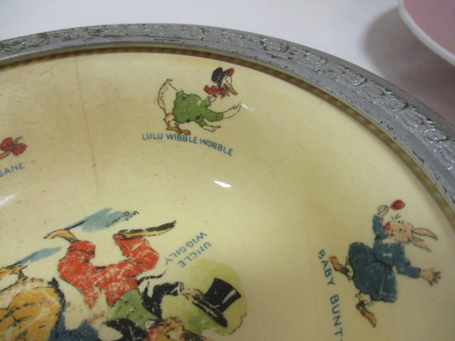 Antique Germany Enamel Child's Cup and Bowl Set and The Sebring Pottery Co. - 5