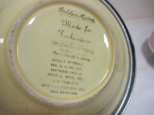 Antique Germany Enamel Child's Cup and Bowl Set and The Sebring Pottery Co. - 6