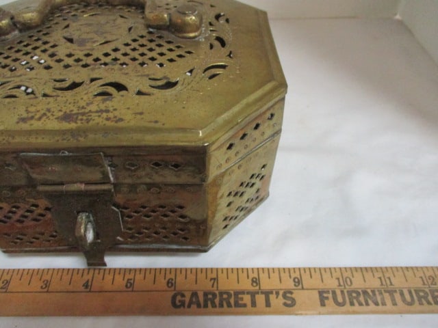 Embossed Brass Cricket Box - 8