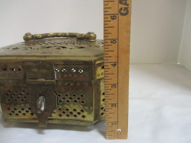 Embossed Brass Cricket Box - 9