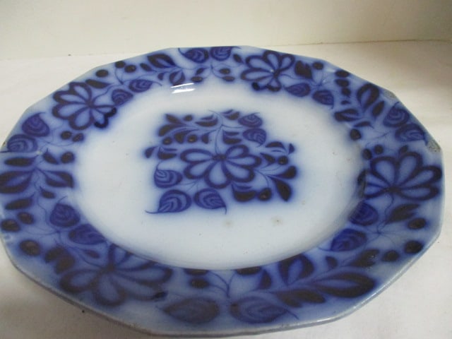 Antique J. Heath Flow Blue Ironstone Plate (1 of 6)