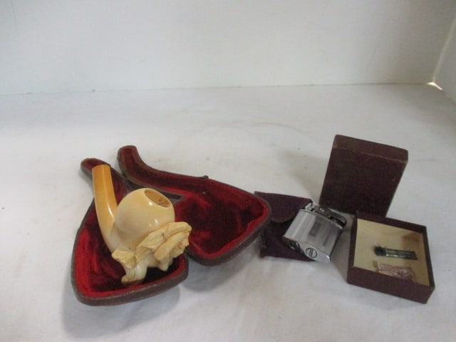 Vintage Ronson Engraved "Princess 6092" Lighter in Original Box and Antique Meerschaum (1 of 10)