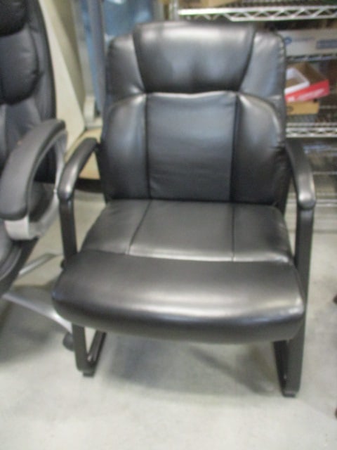 Moxygen Technology Inc. Black Leatherette Armed Lobby/Guest Chair: 24 1/4"w, Local Pickup Only 