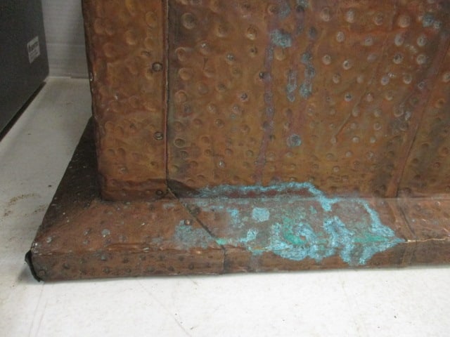 Vintage Hammered Copper Kindling Box with Brass Accents - 4