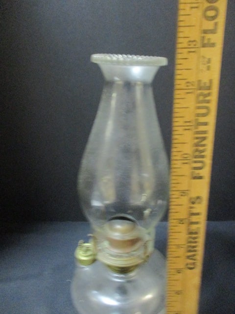 Vintage Clear Glass Oil Lamp - 7