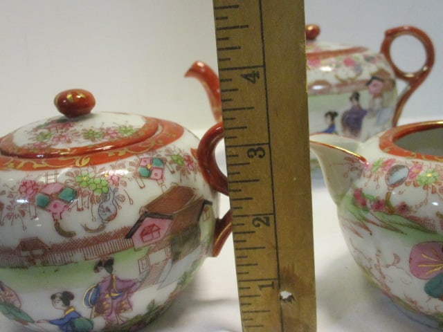 Japanese Porcelain "Geisha Girl" Design Tea Set - 18