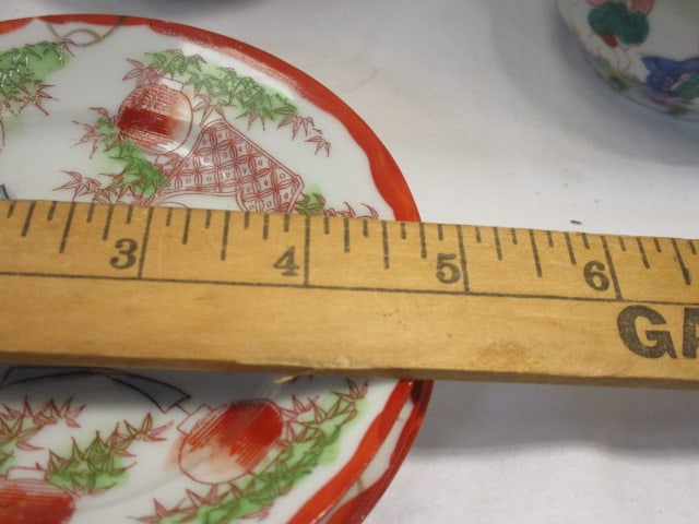 Japanese Porcelain "Geisha Girl" Design Tea Set - 4