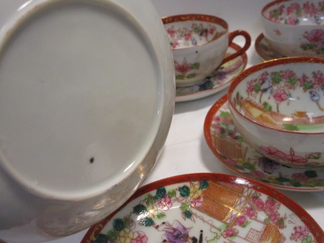 Japanese Porcelain "Geisha Girl" Design Tea Set - 6