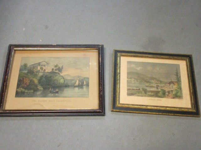 Two Framed Vintage Hudson Valley Hand Colored Lithograph Prints (1 of 11)