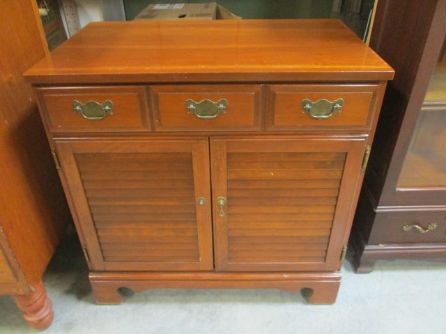 Southeast Furniture Cherry Cupboard with Drawer and Louver Doors (1 of 9)