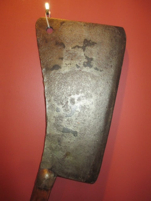 Antique Wood Handle Hand Forged Clever: 30" overall, blade 11 3/4" , wood handle has pegged construction 