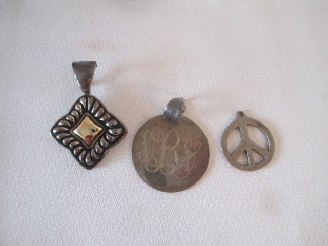 Sterling Toddler Cup, Pill Box, Three Pendants and Signet Ring - 5