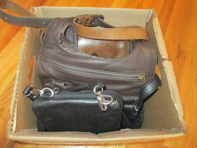 Three Leather Shoulder Bags: .