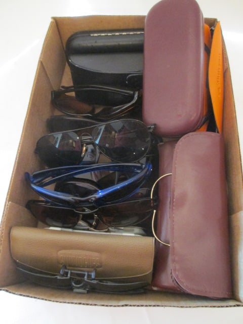 Large Grouping of Sunglasses, Readers and Glass Cases: . 