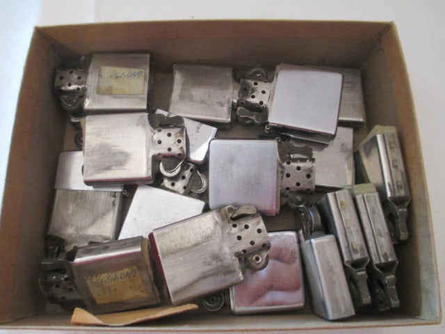 Grouping of Old Zippo Inside Cases: . 