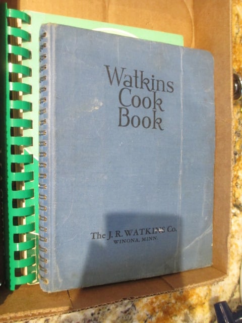 1943 "Watkins Cook Book" Spiral Blue Hard Back Cook Book and 1977 "Tea-Time: at the Masters" Cook Book by The Junior League of Augusta, Ga.