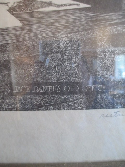 Limited Edition Screen Print "Jack Daniels' Old Office" in Reclaimed Wood Frame - 4