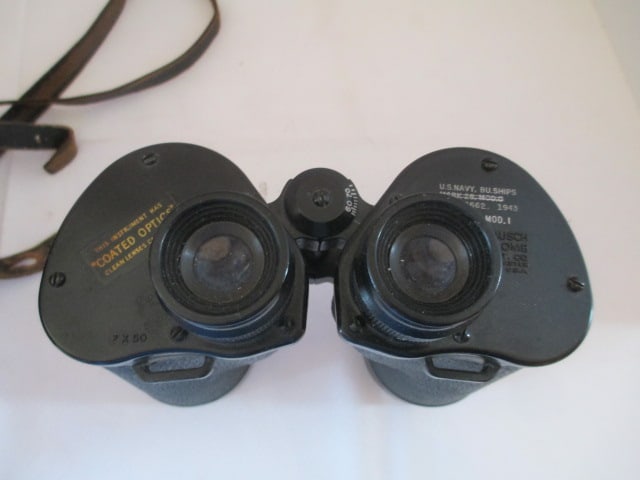 Pair of 1943 US Navy Bu. Ships Bausch Lomb Mark 39 Mod.1 Binoculars - 5