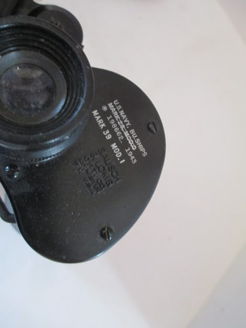 Pair of 1943 US Navy Bu. Ships Bausch Lomb Mark 39 Mod.1 Binoculars - 7