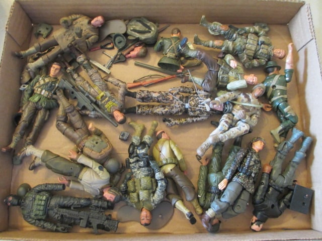 Grouping of 15+/- Military Action Figures: 4"h, have some damage-see pictures and preview 