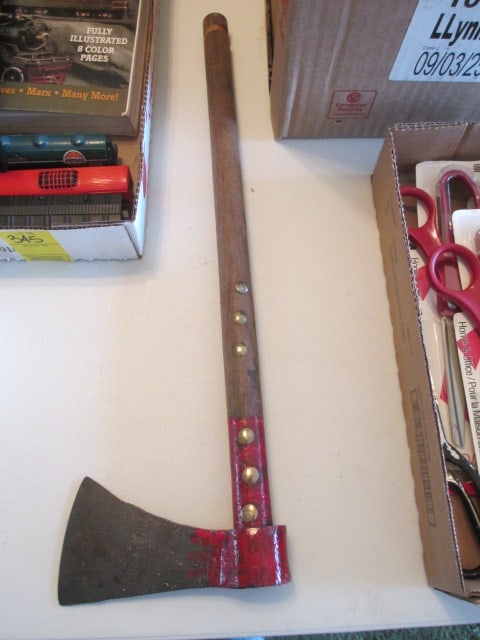 Hand Forged Hatchet with Wood Handle: . 