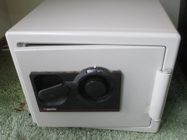 Sentry Combination Safe: Do Not Have Combinations-Door Panel Has Been Removed to Try to Figure Out How to Reset Combination, 16 1/2" x 18" x 15", Local Pickup Only 