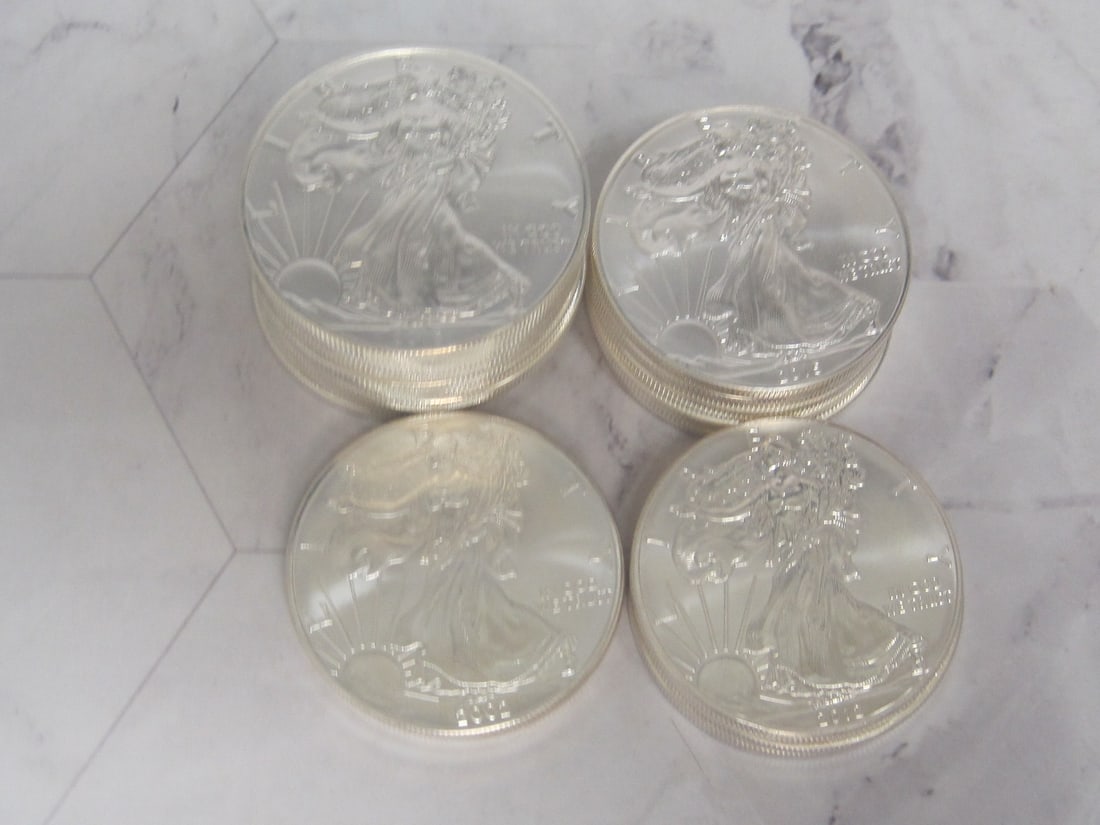Lot of 20 American Eagle One Troy Oz. .999 Fine Silver Dollars (1 of 5)