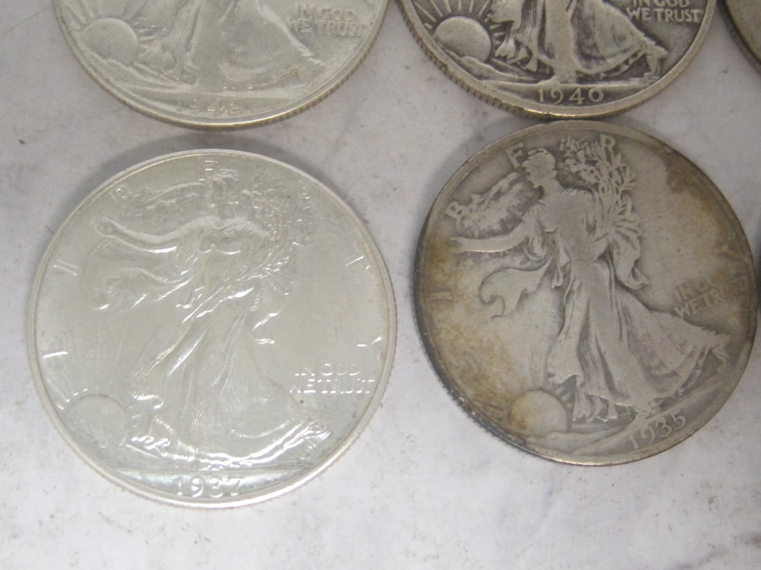 Lot of 10 Walking Liberty Half Dollars - 4