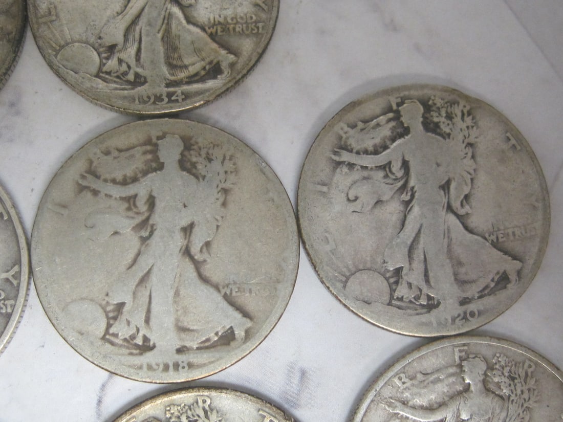 Lot of 10 Walking Liberty Half Dollars - 5