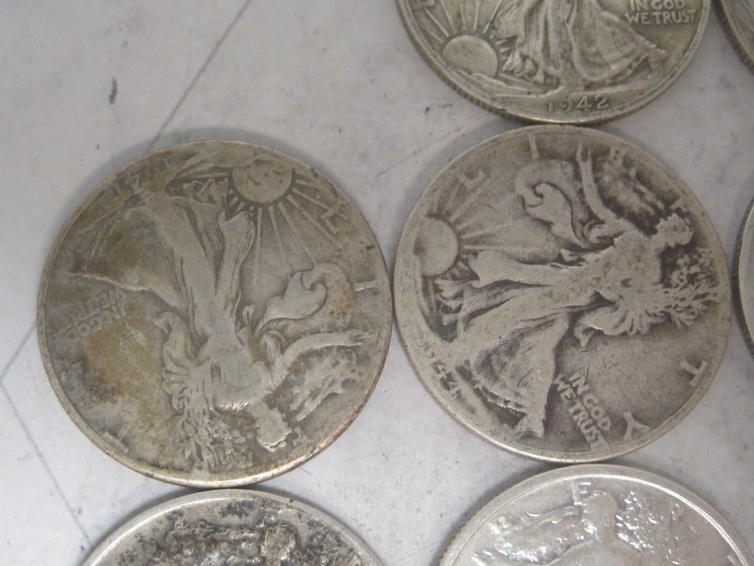 Lot of 10 Walking Liberty Half Dollars - 3