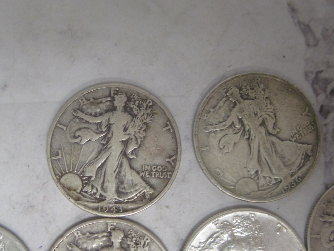 Lot of 10 Walking Liberty Half Dollars - 2