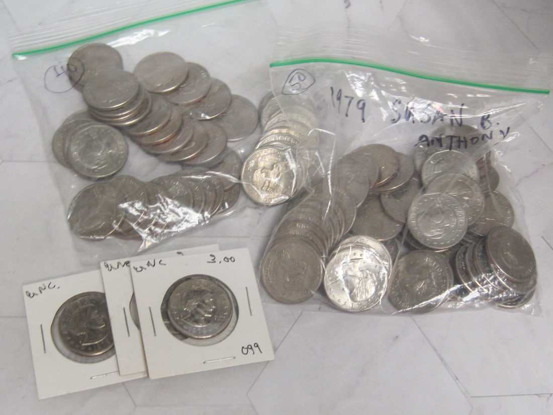 Lot of 93 Susan B. Anthony Dollars: . 