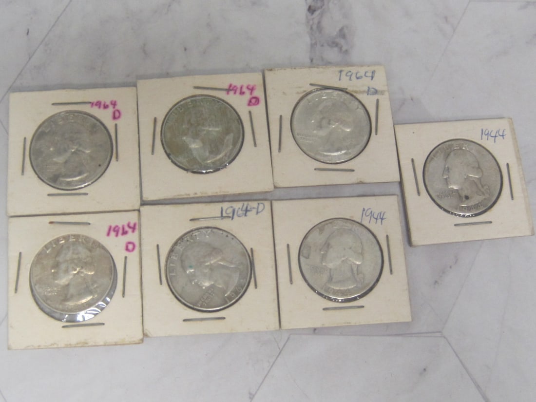 Lot of 7 Silver Washington Quarters (1 of 4)