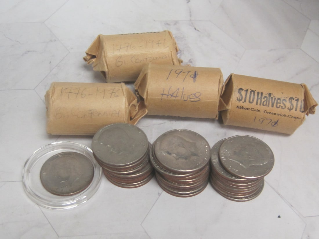 Lot of 110 Post-1970 Kennedy Half Dollars: . 