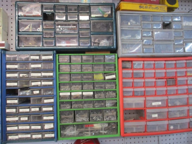 Wall Lot of Fasteners & Bins - 3