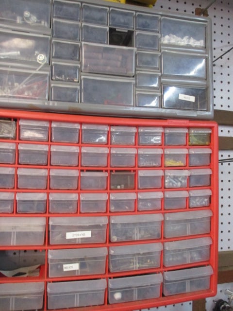 Wall Lot of Fasteners & Bins - 7