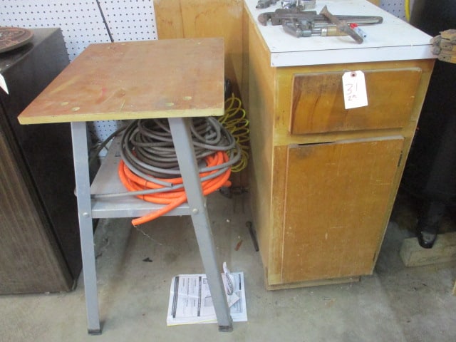 Work Table, Base Cabinet, & Top Work Station: Work table (31" H x 24" D x 20" W) & Base cabinet (36" H x 24" D x 16" W) 