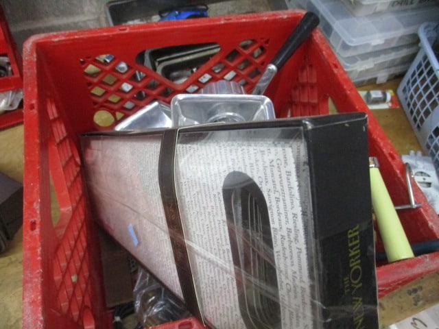 Wall Lot of Meat Grinder, Singer Sewing Machine, Fasteners, Bins, Solvents Cleaners Wax - 8