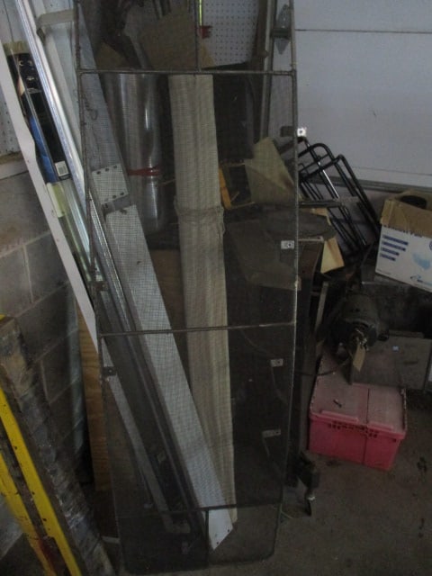 Corner Lot of Metal Racks, Clamps, Metal Flashing - 6