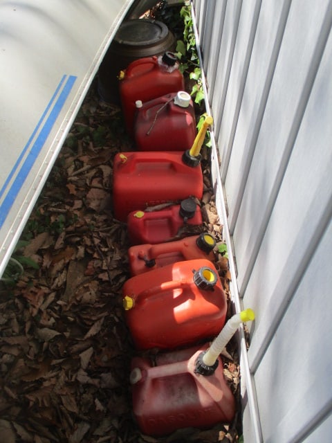 Lot of 7 Gas Cans - 2
